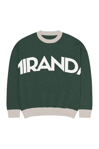 Relaxed fit Pine knitted crew neck sweater