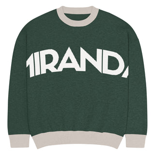 Relaxed fit Pine knitted crew neck sweater